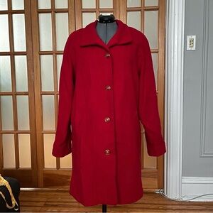 Vintage Dennis Basso Women's Faux Wool Red Coat